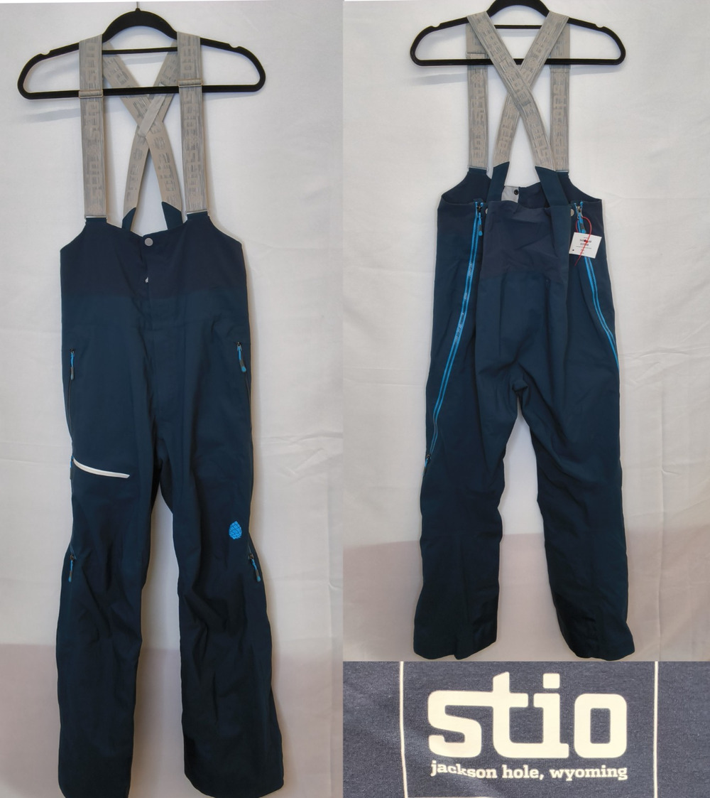 Stio Enuiron Bib Ski Pants Women's XL Blue Waterproof Shell #W4797